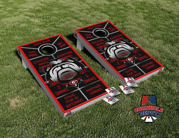 Bulldogs Georgia Bulldogs Drinking Game Cornhole Board Skins Vinyl Wrap Laminated Sticker Decal Set
