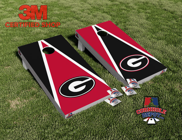 Bulldogs Georgia Red and Black Cornhole Board Skins Vinyl Wrap Laminated Sticker Decal Set