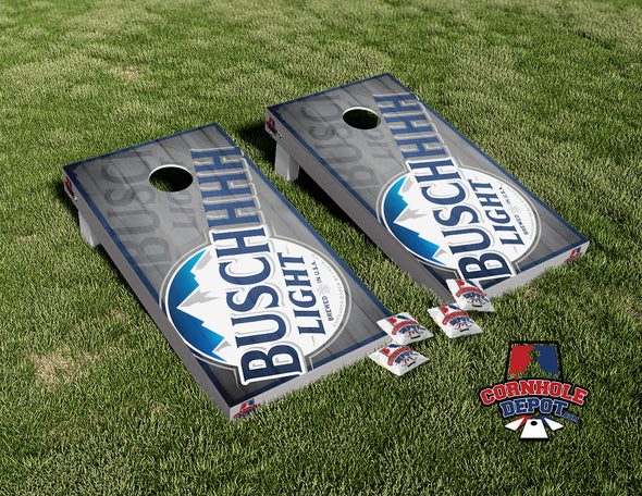 Busch Light Gray Cornhole Board Vinyl Wrap Laminated Sticker Set Decal