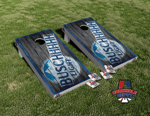 Busch Light  Wood Gray Cornhole Board Vinyl Wrap Laminated Sticker Set Decal