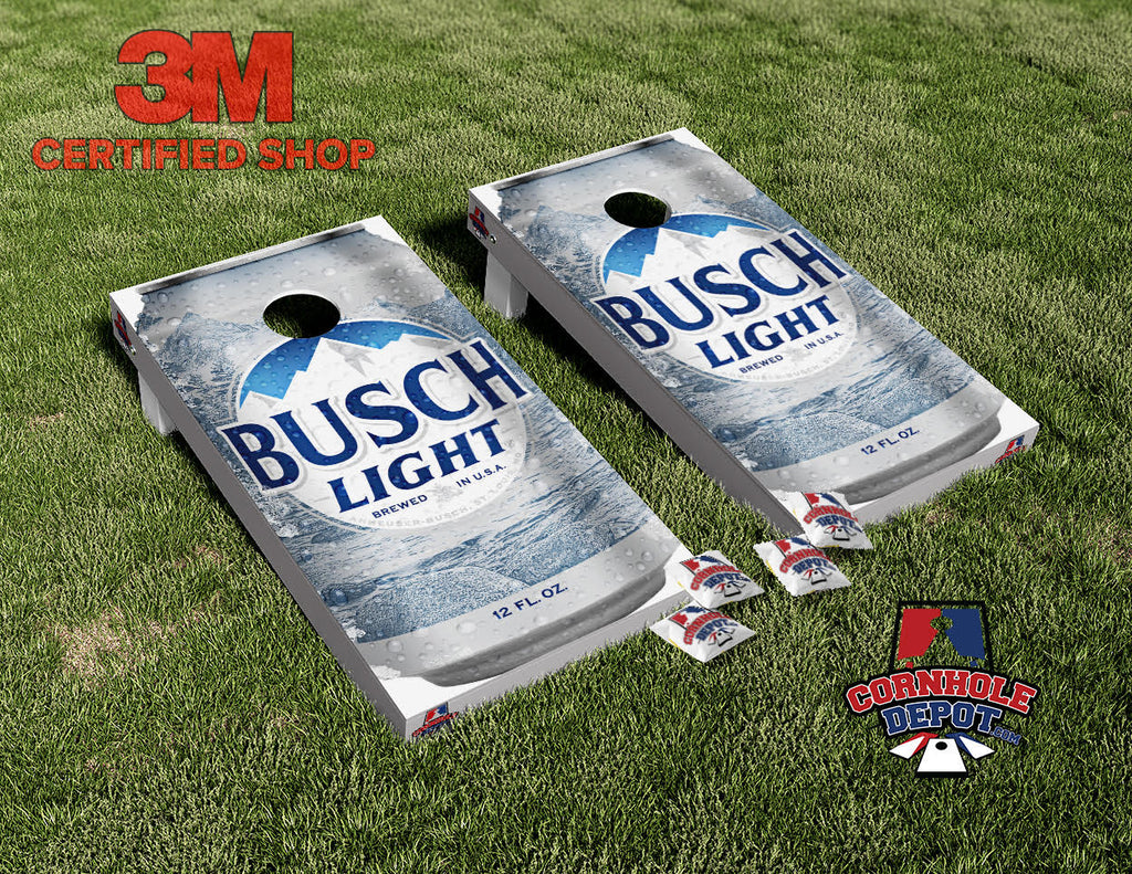 Busch Light Cornhole Board Vinyl Wrap Laminated Sticker Set Decal