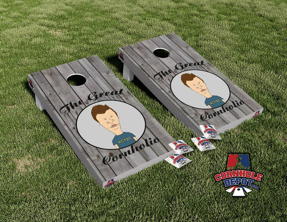 Butthead The Great Cornholio Cornhole Board Vinyl Wrap Skins  Laminated Sticker Set Decal