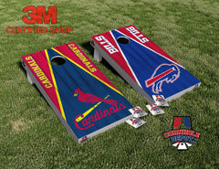 Cardinals St Louis and Buffalo Bills Split Set Board Cornhole Board Vinyl Wrap Skins  Laminated Sticker Set Decal