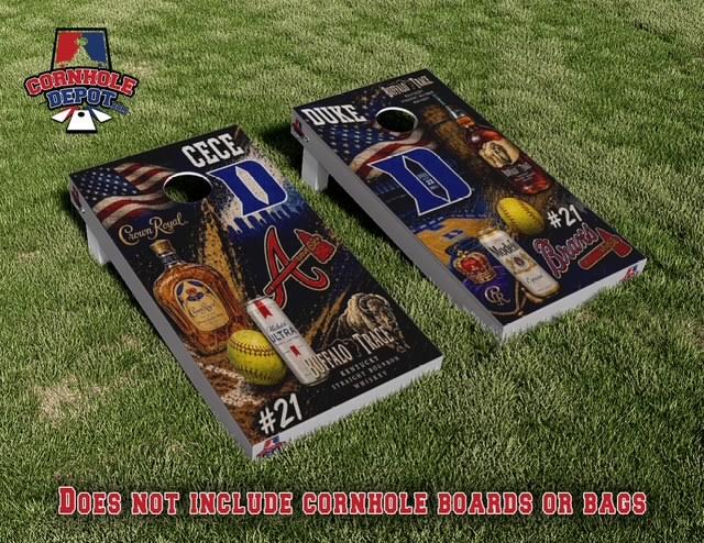 JONATHAN~ 1 Hagans, 1 Millers, 1 Panther, 1 CECE/DUKE, 1 Cooks, 1 Roof Cornhole Board Vinyl Wrap Skins Laminated Sticker Set Decal