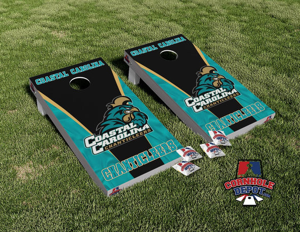 Coastal Carolina Chanticleers Cornhole Board Vinyl Wrap Skins Laminated Sticker Decal Set