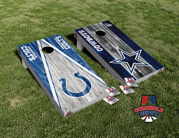 Colts and Cowboys Split Set  Cornhole Board Vinyl Wrap Skins Laminated Sticker Set Decal