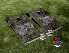 Camo Duck Hunting Cornhole Board Vinyl Wrap Skins Laminated Sticker Set Decal