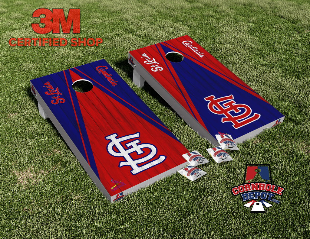 Cardinals St Louis Bird Red and Blue Board Cornhole Board Vinyl Wrap Skins  Laminated Sticker Set Decal