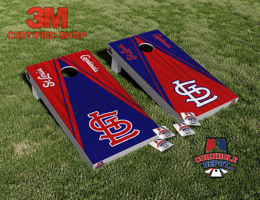 Cardinals St Louis Red and Blue Board Cornhole Board Vinyl Wrap Skins  Laminated Sticker Set Decal