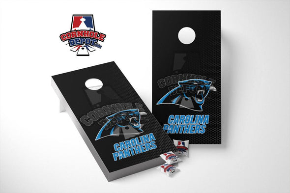 Carolina Panthers Black Cornhole Board Vinyl Wrap Laminated Sticker Set Decal