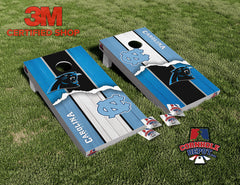 Carolina Panthers and Tar Heels House Divided Cornhole Board Vinyl Wrap Skins Laminated Sticker Set Decal