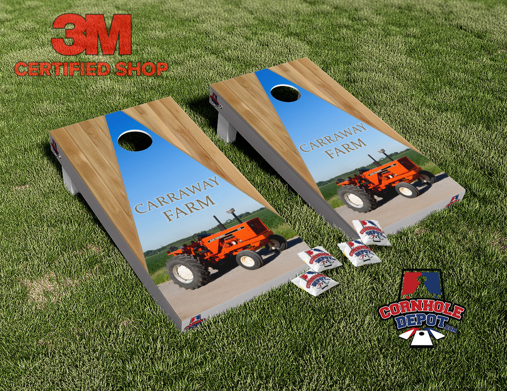 Carraway Farm Cornhole Board Vinyl Wrap Skins Laminated Decal Sticker Set