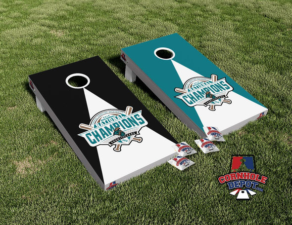 Coastal Carolina Champions Cornhole Board Vinyl Wrap Laminated Sticker Set Decal