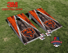 Chicago Bears Washed Cornhole Board Vinyl Wrap Skins Laminated Sticker Set Decal