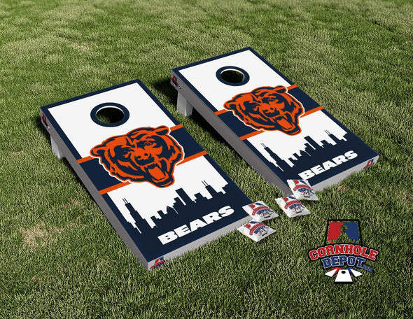 Chicago Bears Skyline Cornhole Board Vinyl Wrap Skins Laminated Sticker Set Decal