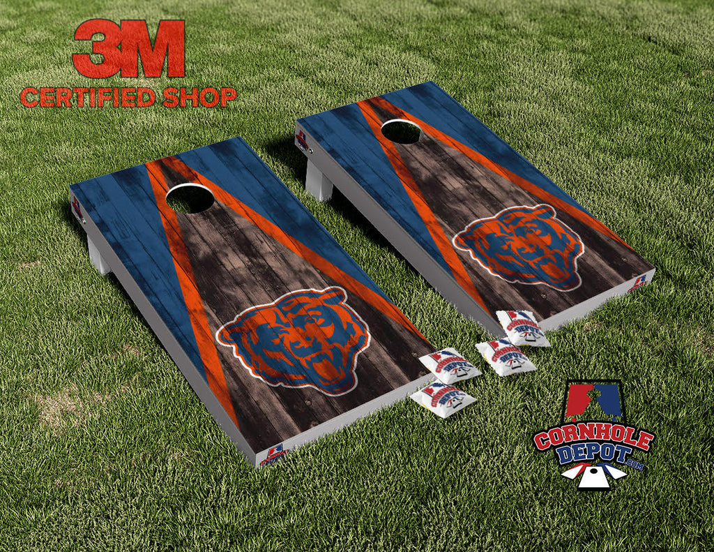 Chicago Bears Washed Blue Cornhole Board Vinyl Wrap Skins Laminated Sticker Set Decal