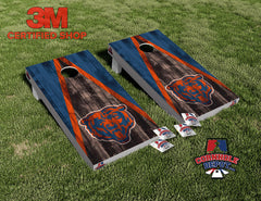Chicago Bears Washed Blue Cornhole Board Vinyl Wrap Skins Laminated Sticker Set Decal