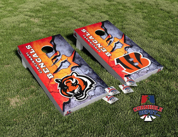 Cincinnati Bengals Tiger Cornhole Board Vinyl Wrap Skins Laminated Sticker Set Decal