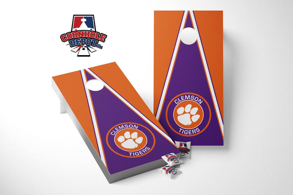 Clemson Tigers Cornhole Board Vinyl Wrap Skins Laminated Sticker Set  Decal