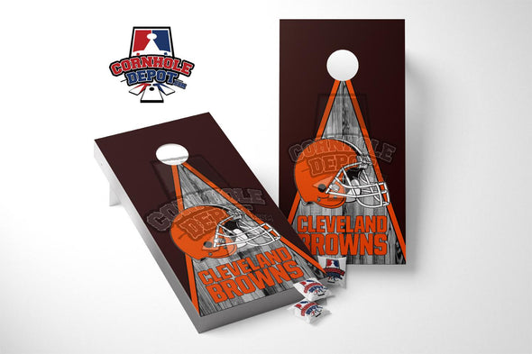 Cleveland Browns Helmet Cornhole Board Vinyl Wrap Laminated Sticker Set