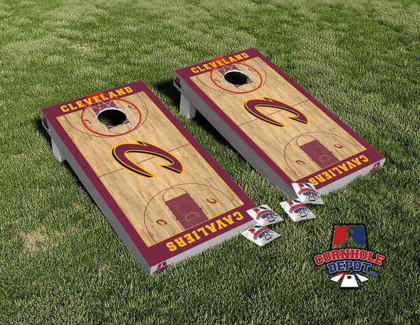 Cleveland Cavaliers Court Cornhole Board Vinyl Wrap Skins Laminated Sticker Set