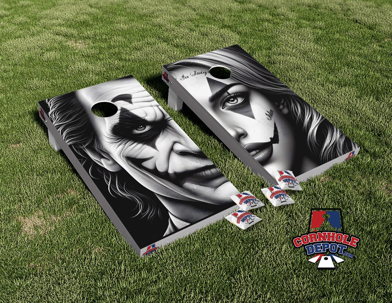 Clown Joker and Harley Cornhole Board Vinyl Wrap Skins Laminated Stick ...