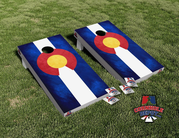 Colorado Flag Cornhole Board Vinyl Wrap Skins Laminated Sticker Set Decal