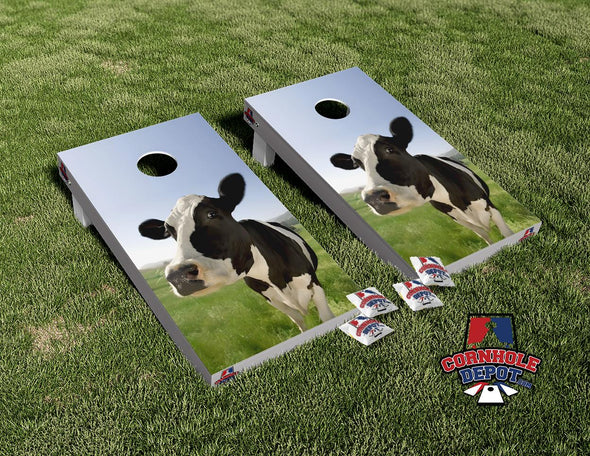 Cow Cornhole Board Vinyl Wrap Skins Laminated Sticker Set Decal