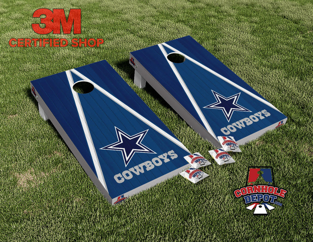 Cowboys Dallas Blue Cornhole  Board Vinyl Wrap Skins Laminated Sticker Set Decal