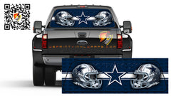 Cowboys Helmet Rear Window Perforated Graphic Decal Sticker Trucks Campers Cars SUV