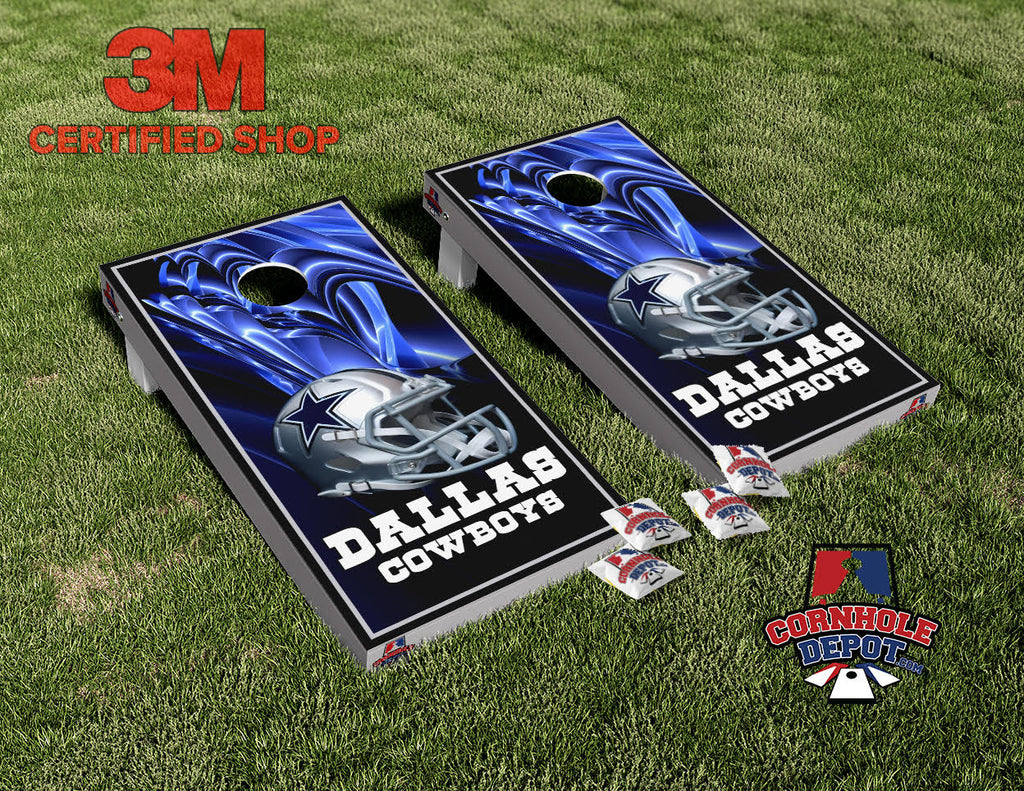 Dallas Cowboys Helmet Cornhole Board Vinyl Wrap Skins Laminated Sticker Set Decal
