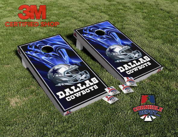 Dallas Cowboys Helmet Cornhole Board Vinyl Wrap Skins Laminated Sticker Set Decal