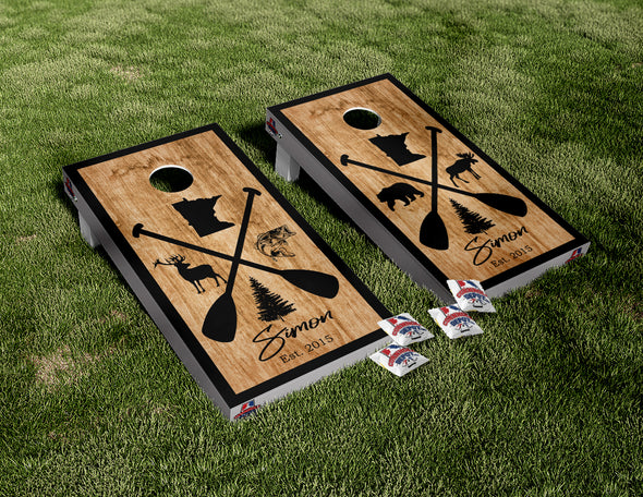 Custom Minnesota Paddles Personalized Cornhole Board Vinyl Wrap Skins Laminated Sticker Set Decal  Anniversary Birthday Wedding Gifts