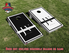 Custom Personalized Elegant White and Black Cornhole Board Vinyl Wraps Laminated Sticker Decal Set Weddings Anniversary Gifts