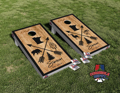 Custom Personalized Minnesota Arrows Cornhole Board Vinyl Wrap Laminated Sticker Set Decal