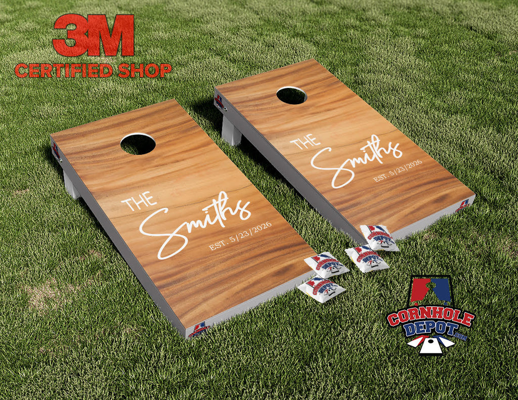 Custom Personalized Name Wood Cornhole Board Vinyl Wrap Laminated Sticker Decal Set Anniversary Wedding Gifts