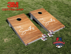 Custom Personalized Name Wood Cornhole Board Vinyl Wrap Laminated Sticker Decal Set Anniversary Wedding Gifts