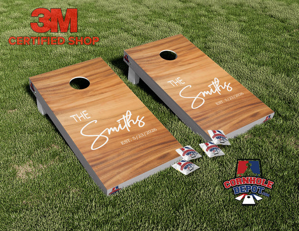 Custom Personalized Name Wood Cornhole Board Vinyl Wrap Laminated Sticker Decal Set Anniversary Wedding Gifts