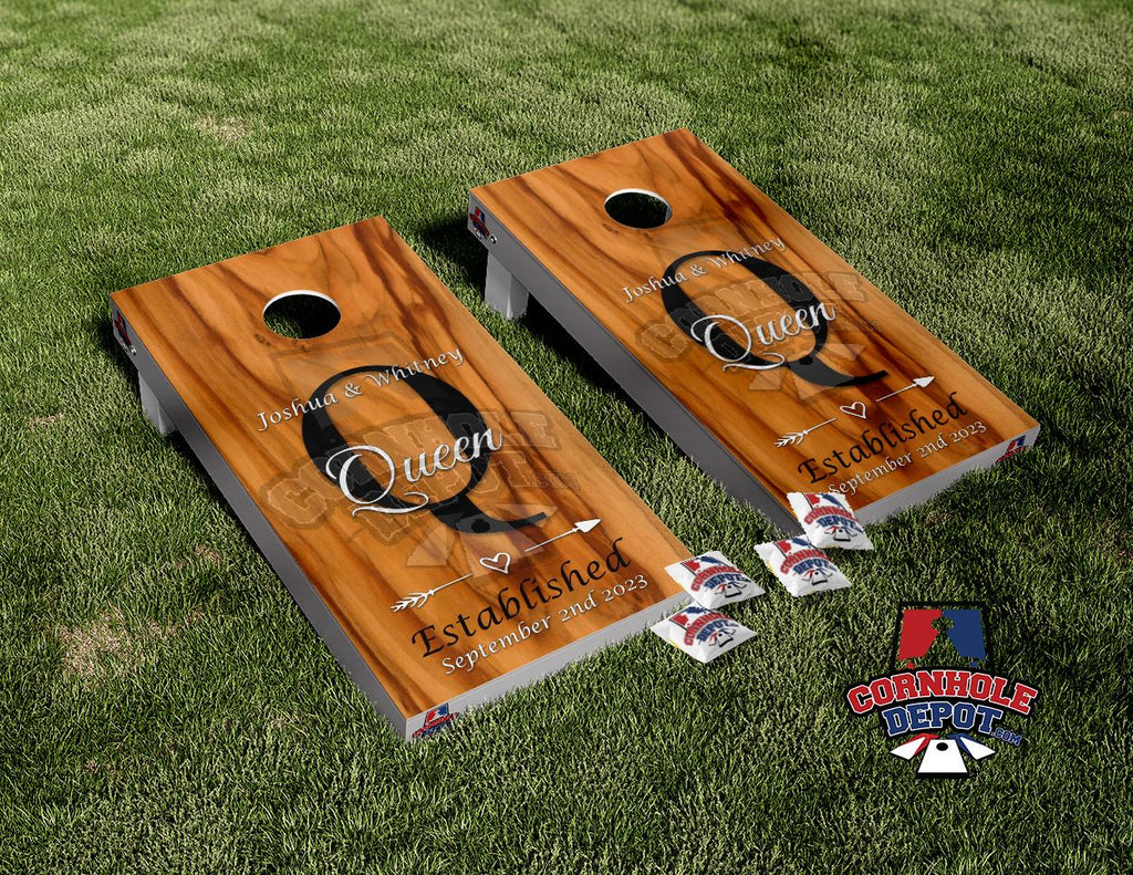 Custom Wedding Personalized Name Dark Wood Cornhole Board Vinyl Wrap Skins  Laminated Sticker Set Decal Anniversary Birthday Wedding Gifts
