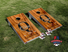 Custom Wedding Personalized Name Dark Wood Cornhole Board Vinyl Wrap Skins  Laminated Sticker Set Decal Anniversary Birthday Wedding Gifts