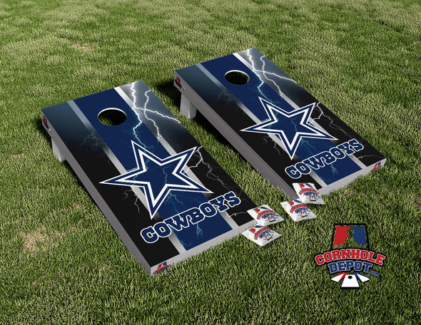 Dallas Cowboys Lighting Cornhole Board Vinyl Wrap Skins Laminated Sticker Set Decal