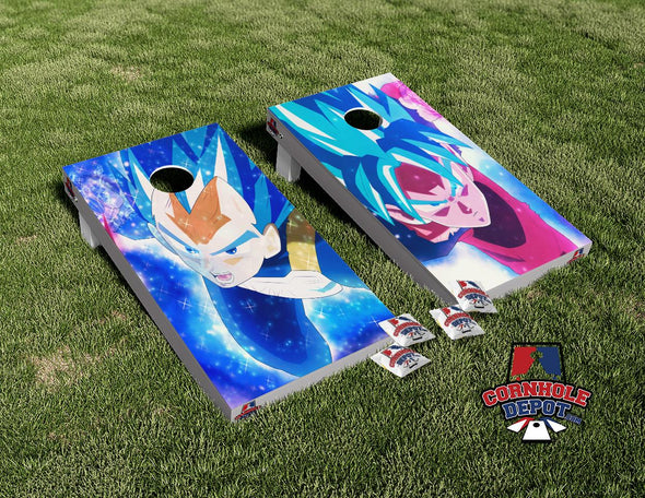 Dragon Ball Super Saiyan Blue  Cornhole Board Vinyl Wrap Skins Laminated Sticker Set Decal