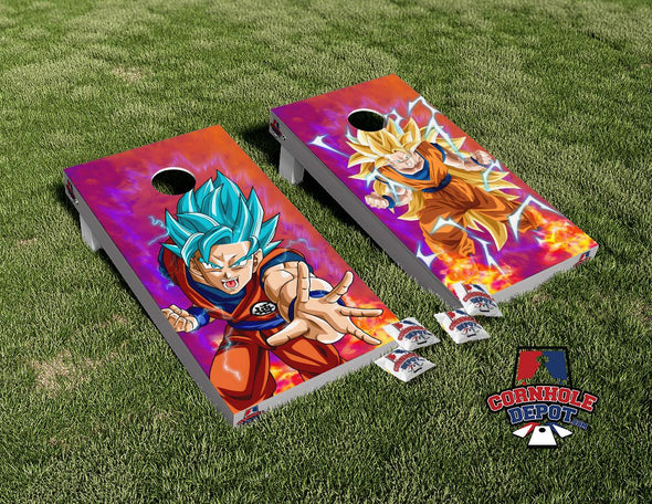 Dragon Ball Z Goku Cornhole Board Vinyl Wrap Skins Laminated Sticker Set Decal