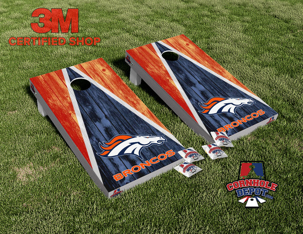 Broncos Denver Horse Washed Board Cornhole Board Skins Vinyl Wrap Laminated Sticker Decal Set
