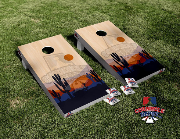 Desert Cactus Cornhole Board Vinyl Wrap Skins Laminated Sticker Set Decal