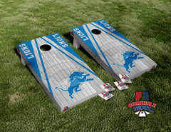 Detroit Lions Gray Cornhole Board Vinyl Wrap Laminated Sticker Set Decal