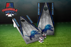 Detroit Lions Washed Cornhole Board Vinyl Wrap Laminated Sticker Set Decal