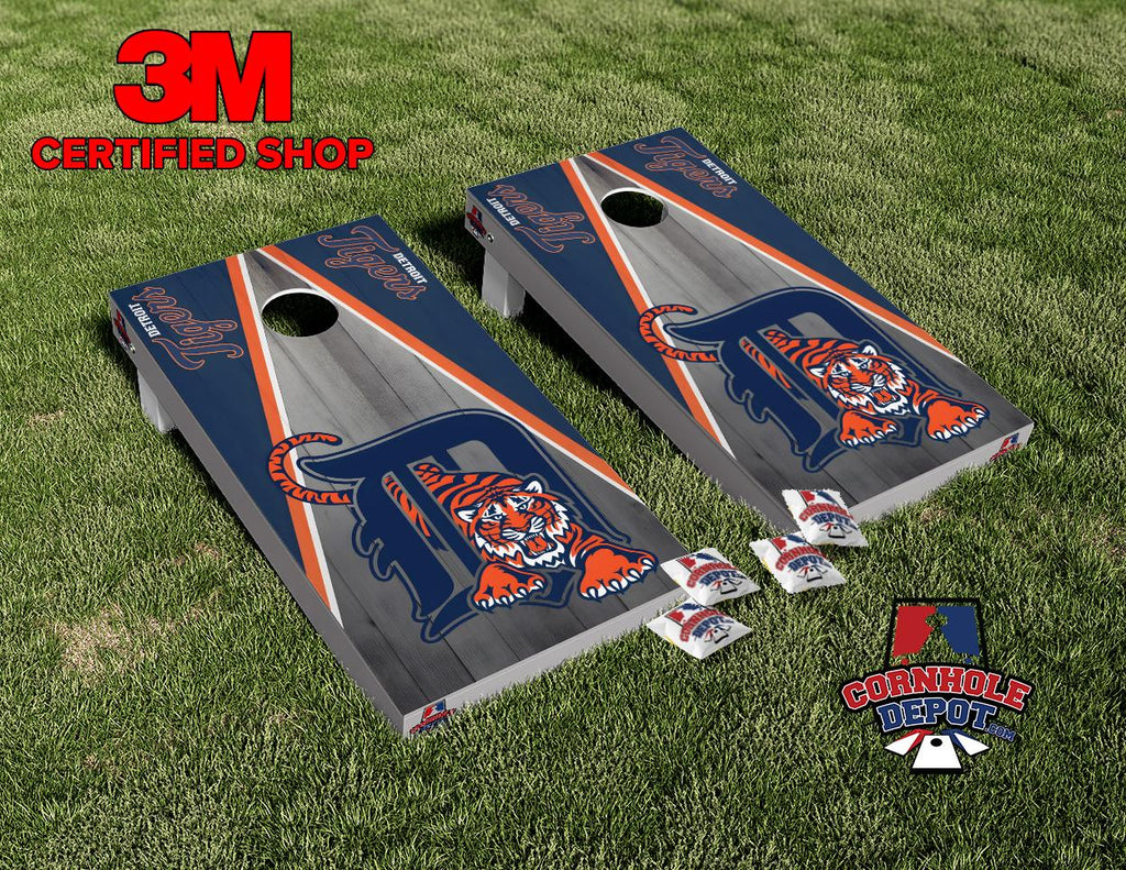 Detroit Tigers Cornhole Board Vinyl Wrap Skins Laminated Sticker Set Decal
