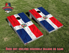Dominican Republic Flag Cornhole Board Vinyl Wrap Skins Laminated Sticker Decal Set