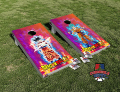 Dragon Ball Z Super Saiyans Cornhole Board Vinyl Wrap Skins Laminated Sticker Set Decal